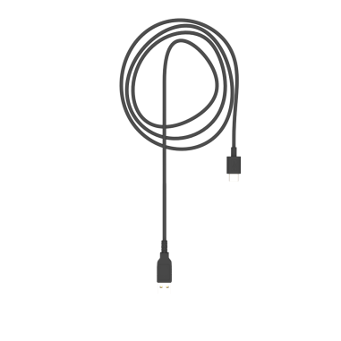 Top view of an USB-C cable for ForceTube and ProVolver haptic gun