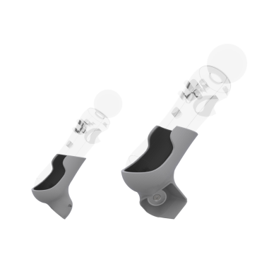 Left view of Right hand Grey PLA cups Controller mount spare parts for PSVR 1 with Detachable Attachment