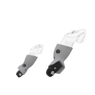 Left view of Right hand Grey PLA cups Controller mount spare parts for Meta Quest 3 with Detachable Attachment