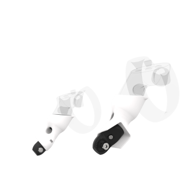 Left view of Right hand Grey PLA cups Controller mount spare parts for Oculus Rift CV1 with Detachable Attachment