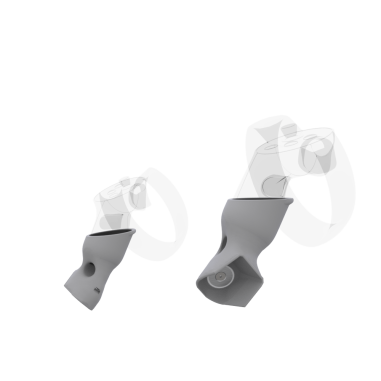 Left view of Right hand Grey PLA cups Controller mount spare parts for Oculus Rift CV1 with Detachable Attachment