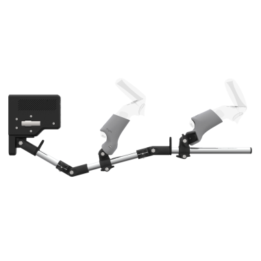 Right view of ForceTube with Haptic Explorer stock for Focus 3with Chrome Armature and Grey PLA cups