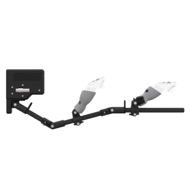 Right view of ForceTube with Haptic Explorer stock for Meta Quest 3with Chrome Armature and Grey PLA cups