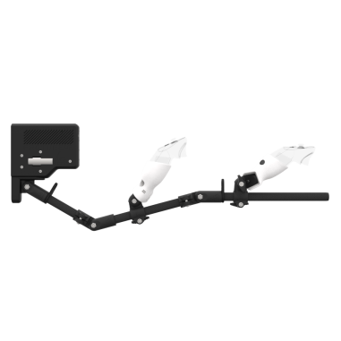 Right view of ForceTube with Haptic Explorer stock for Meta Quest 3with Chrome Armature and Grey PLA cups