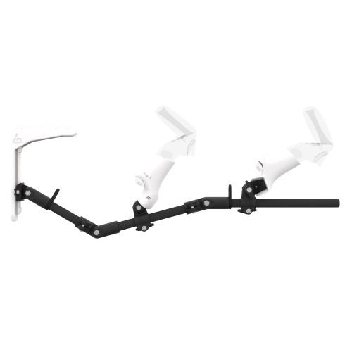 Side view of MagTube vr gunstock for Focus 3 with Chrome Armature with Grey MK1 Buttstock and Grey PLA cups