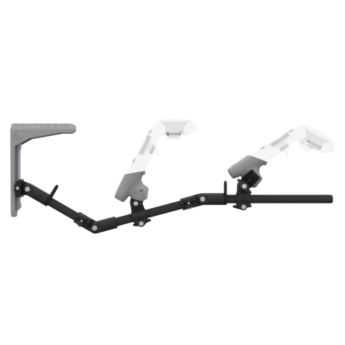 Side view of MagTube vr gunstock for HTC Vive with Chrome Armature with Grey MK1 Buttstock and Grey PLA cups