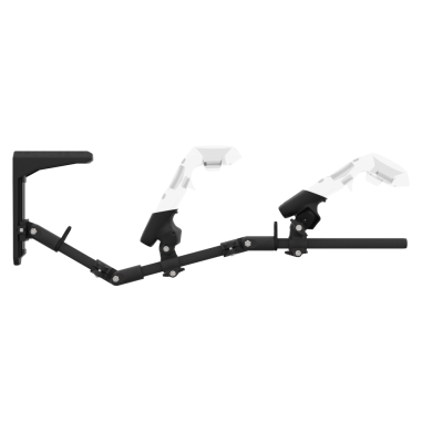 Side view of MagTube vr gunstock for HTC Vive with Chrome Armature with Grey MK1 Buttstock and Grey PLA cups