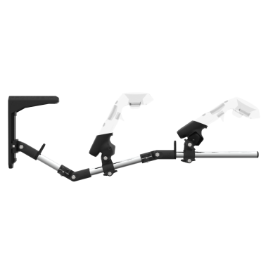 Side view of MagTube vr gunstock for HTC Vive with Chrome Armature with Grey MK1 Buttstock and Grey PLA cups