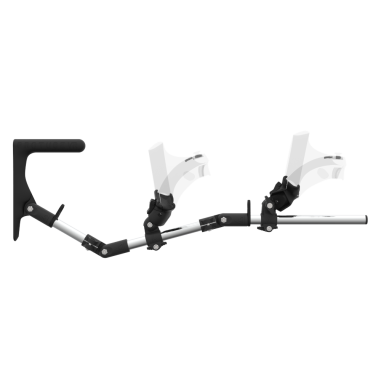 Side view of MagTube vr gunstock for PSVR 2 with Chrome Armature with Grey MK1 Buttstock and Grey PLA cups