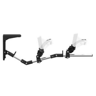 Side view of MagTube vr gunstock for PSVR 2 with Chrome Armature with Grey MK1 Buttstock and Grey PLA cups