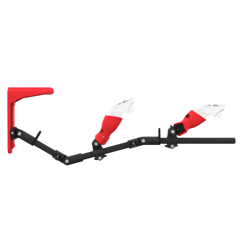 Side view of MagTube vr gunstock for Meta Quest 3 with Chrome Armature with Grey MK1 Buttstock and Grey PLA cups