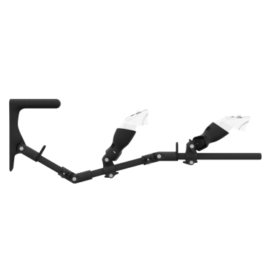 Side view of MagTube vr gunstock for Meta Quest 3 with Chrome Armature with Grey MK1 Buttstock and Grey PLA cups