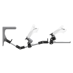 Side view of MagTube vr gunstock for Valve Index with Chrome Armature with Grey MK1 Buttstock and Grey PLA cups