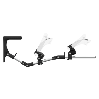 Side view of MagTube vr gunstock for Valve Index with Chrome Armature with Grey MK1 Buttstock and Grey PLA cups