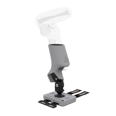 Left view of Left hand ProTas VR Joystick for Focus 3 and XR Elite with Grey PLA base with Grey PLA cups