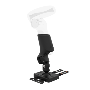 Left view of Left hand ProTas VR Joystick for Focus 3 and XR Elite with Grey PLA base with Grey PLA cups