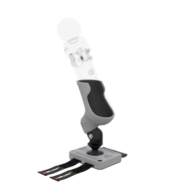 Left view of Left hand ProTas VR Joystick for Playstation PSVR 1 with Grey PLA base with Grey PLA cups