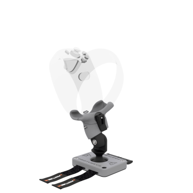 Left view of Left hand ProTas VR Joystick for Playstation PSVR 2 with Grey PLA base with Grey PLA cups