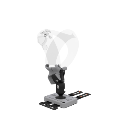 Left view of Left hand ProTas VR Joystick for Playstation PSVR 2 with Grey PLA base with Grey PLA cups