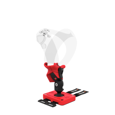 Left view of Left hand ProTas VR Joystick for Playstation PSVR 2 with Grey PLA base with Grey PLA cups