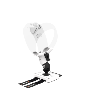 Left view of Left hand ProTas VR Joystick for Playstation PSVR 2 with Grey PLA base with Grey PLA cups