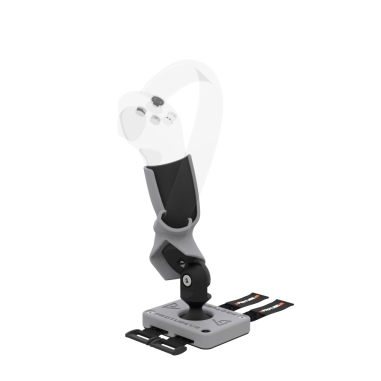 Left view of Left hand ProTas VR Joystick for Pico 4 with Grey PLA base with Grey PLA cups