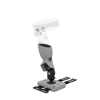 Left view of Left hand ProTas VR Joystick for Meta Quest 1 with Grey PLA base with Grey PLA cups