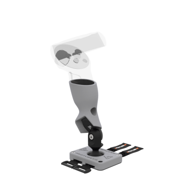 Left view of Left hand ProTas VR Joystick for Meta Quest 2 with Grey PLA base with Grey PLA cups