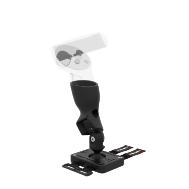 Left view of Left hand ProTas VR Joystick for Meta Quest 2 with Grey PLA base with Grey PLA cups