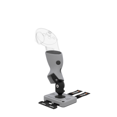 Left view of Left hand ProTas VR Joystick for Meta Quest 3 with Grey PLA base with Grey PLA cups