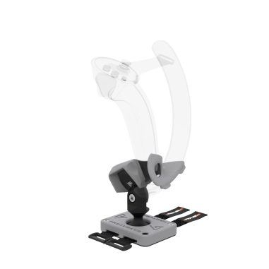 Left view of Left hand ProTas VR Joystick for Valve Index Knuckles with Grey PLA base with Grey PLA cups