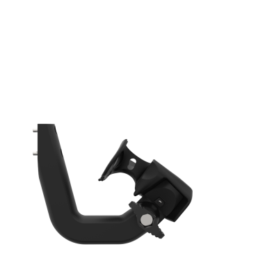 Side view of ProVolver Left Front extension to have an SMG simulator for Valve Index with Black Carbon cup