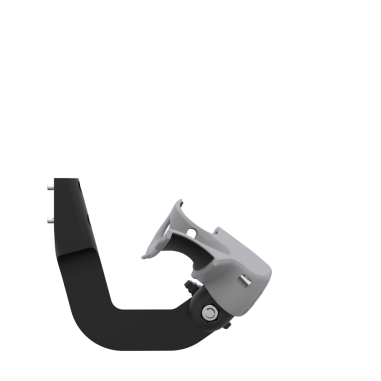 Side view of ProVolver Left Front extension to have an SMG simulator for Valve Index with Black Carbon cup