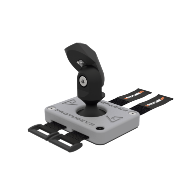 left view of grey vr joystick protas base without controller cup with ProTubeVR logo
