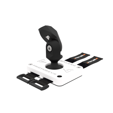 left view of grey vr joystick protas base without controller cup with ProTubeVR logo