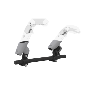 Right view of Right hand Starter vr gun stock for HTC Vive without shoulder stock and Grey cups Chrome tube