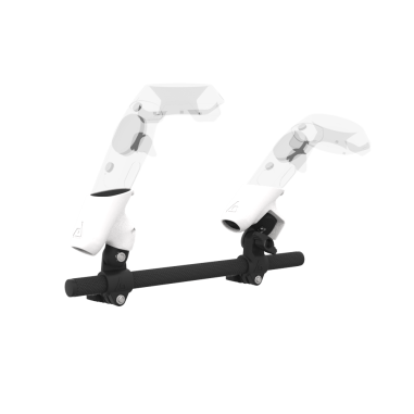 Right view of Right hand Starter vr gun stock for HTC Vive without shoulder stock and Grey cups Chrome tube