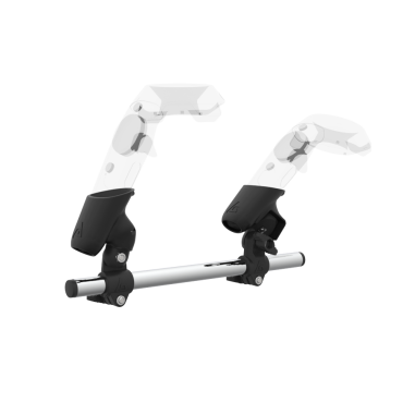 Right view of Right hand Starter vr gun stock for HTC Vive without shoulder stock and Grey cups Chrome tube