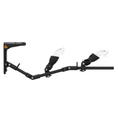 Side view of virtual reality gunstock Magtube full carbon with for Meta Quest 3 and Quest Pro with VRML collaboration stock