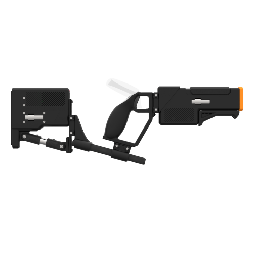 Side of a probolter heavy for focus 3 and xr elite with black carbon rear cup for right hand with recoil stock with orange tip